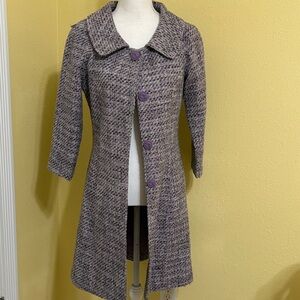 bebe rare vintage Purple Tweed Trench Coat